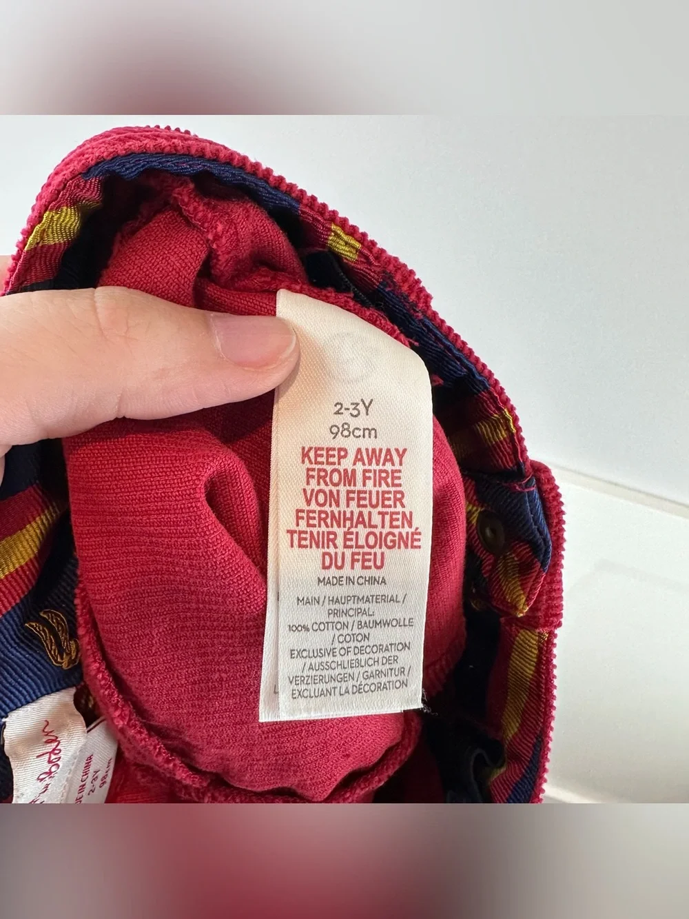 Mini Boden Harry Potter Red Magical Stars Cord Corduroy Skirt Size 2-3 Years